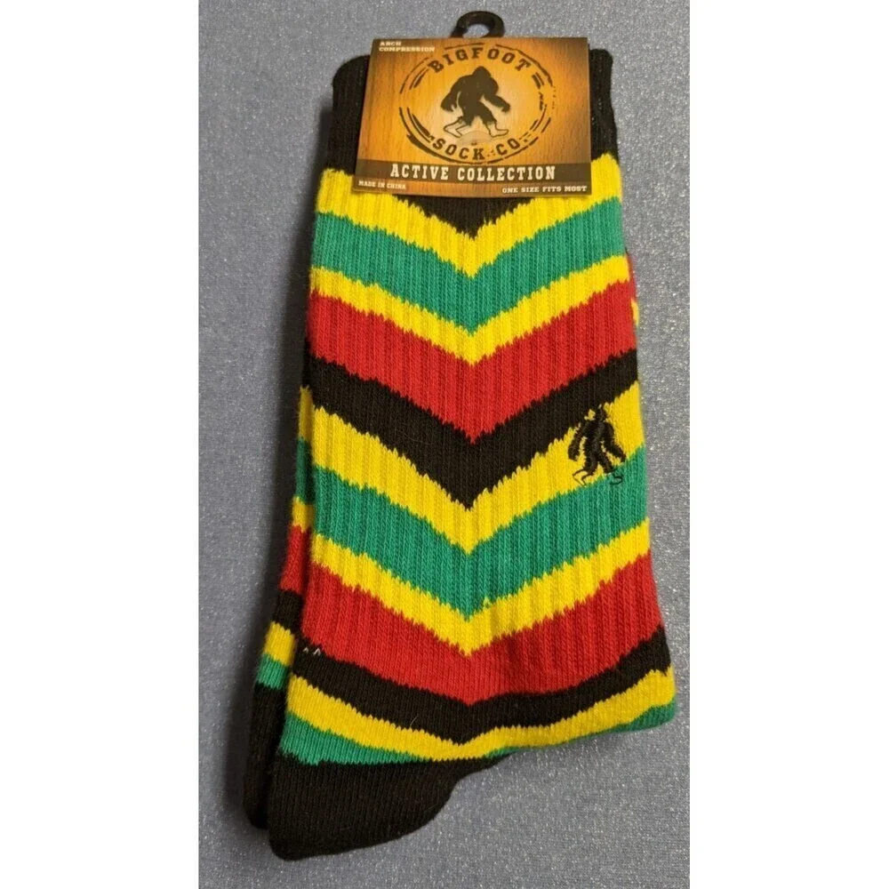 NWT~BIGFOOT SOCK CO. Multicolored Cotton Blend Men's Size 6-12